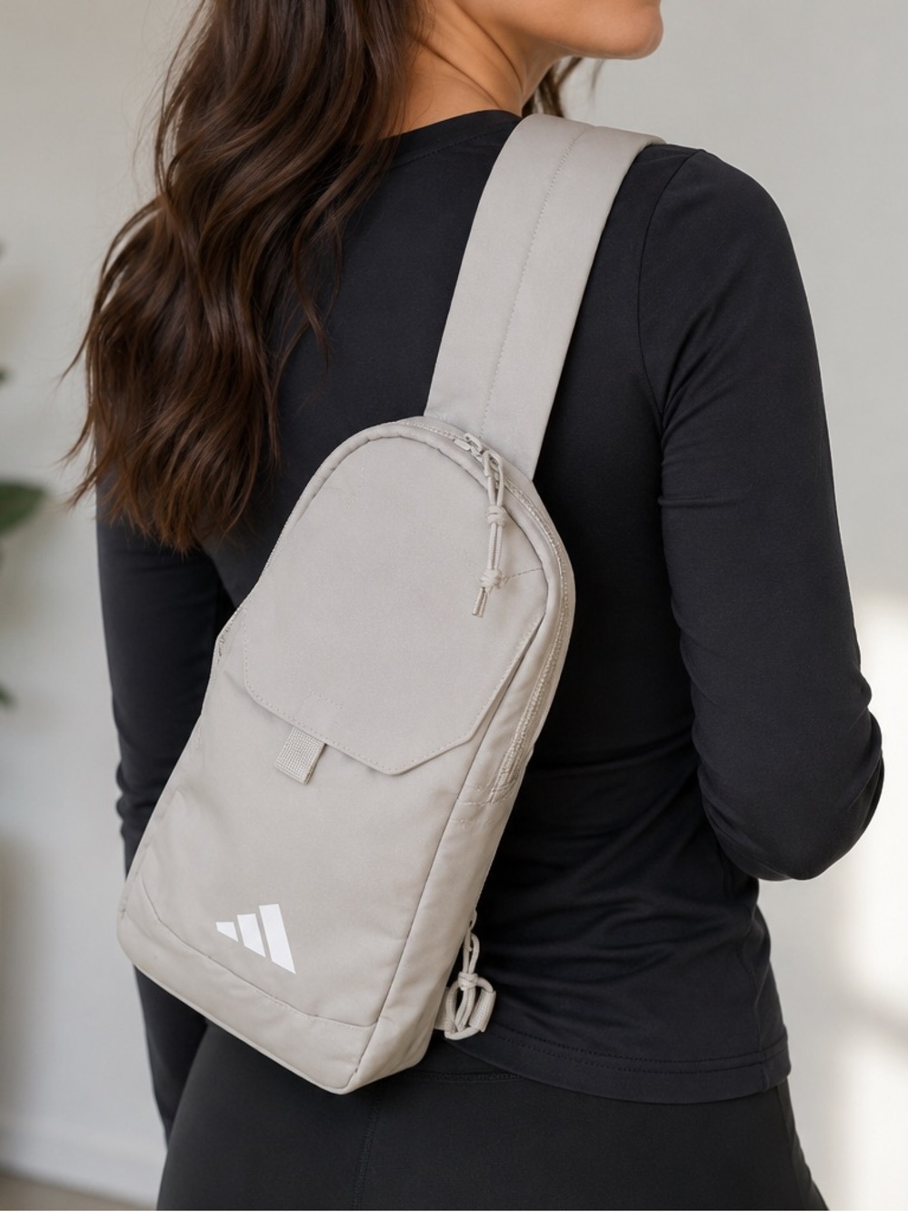 adidas New Without Tags Light Gray Sling Backpack Crossbody Bag Never Used